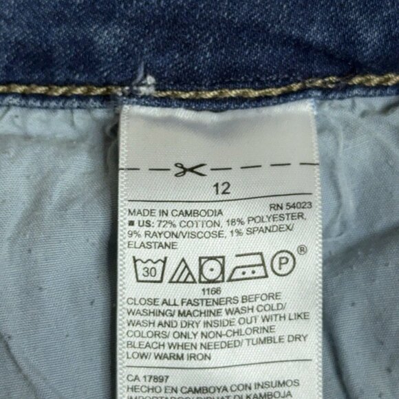 Womens Old Navy Jeans Rockstar Super Skinny Sz 12 Distressed Med Light Distress - Picture 4 of 9